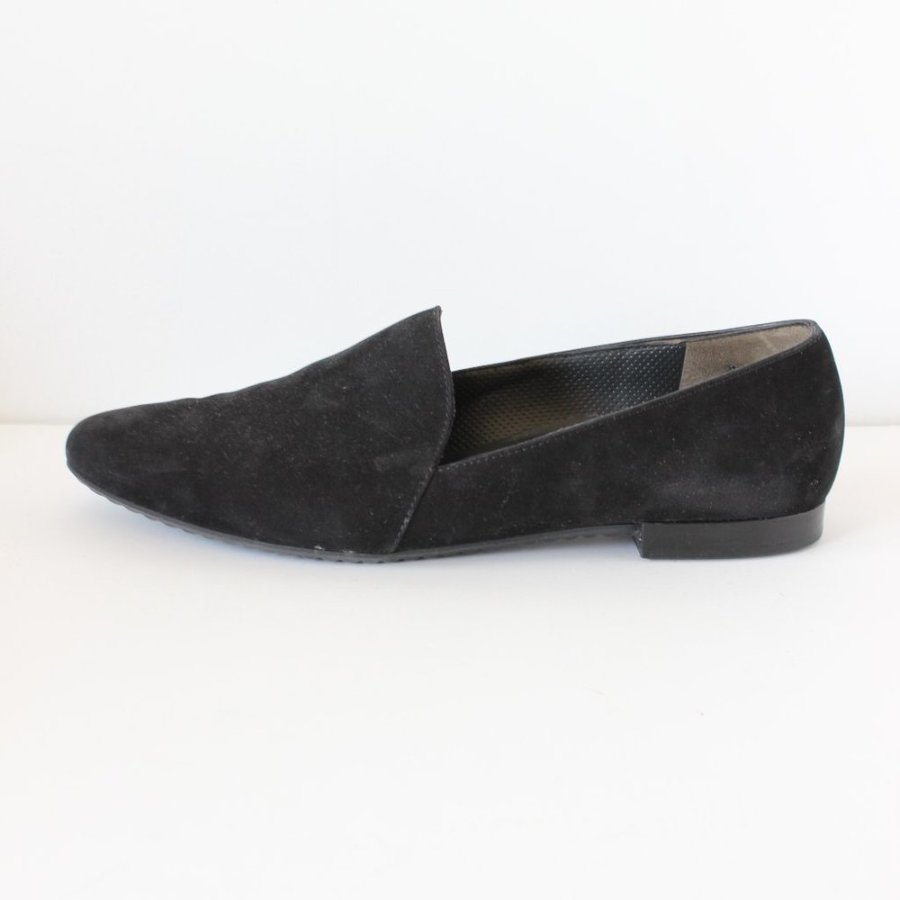 Paul Green Black Nubuck Leather Naomi Slip On Loafer Flats US sz 9.5